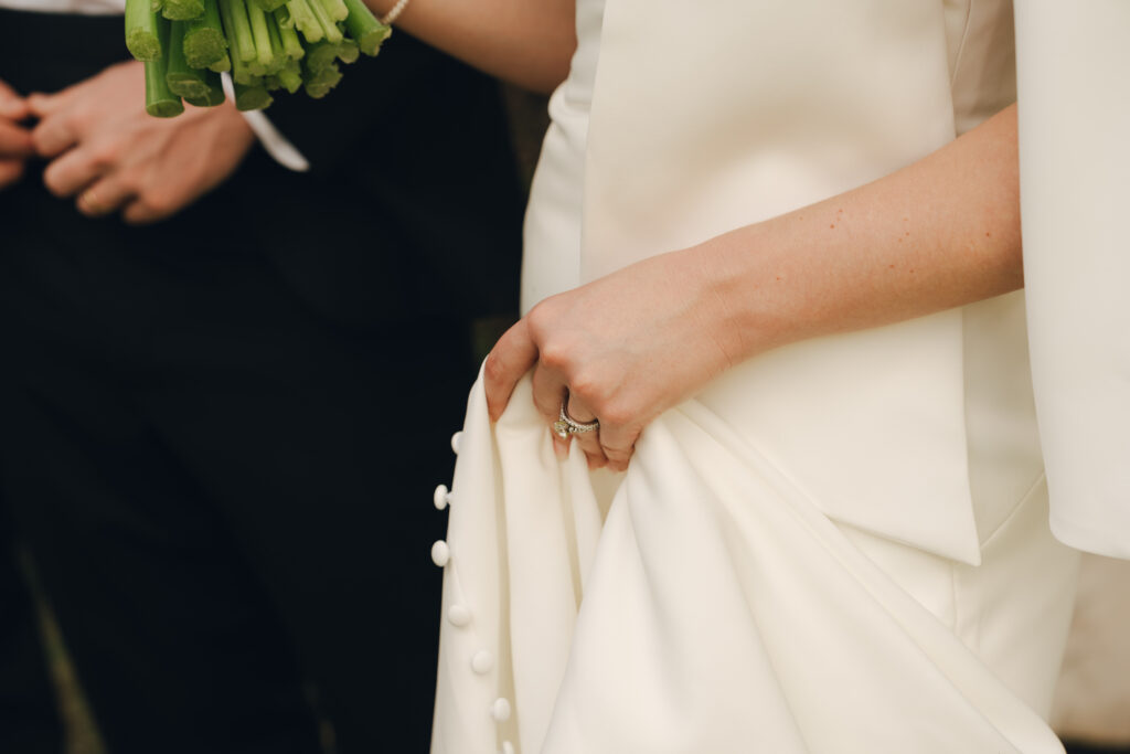 detail photo of the bride and groom on their wedding day